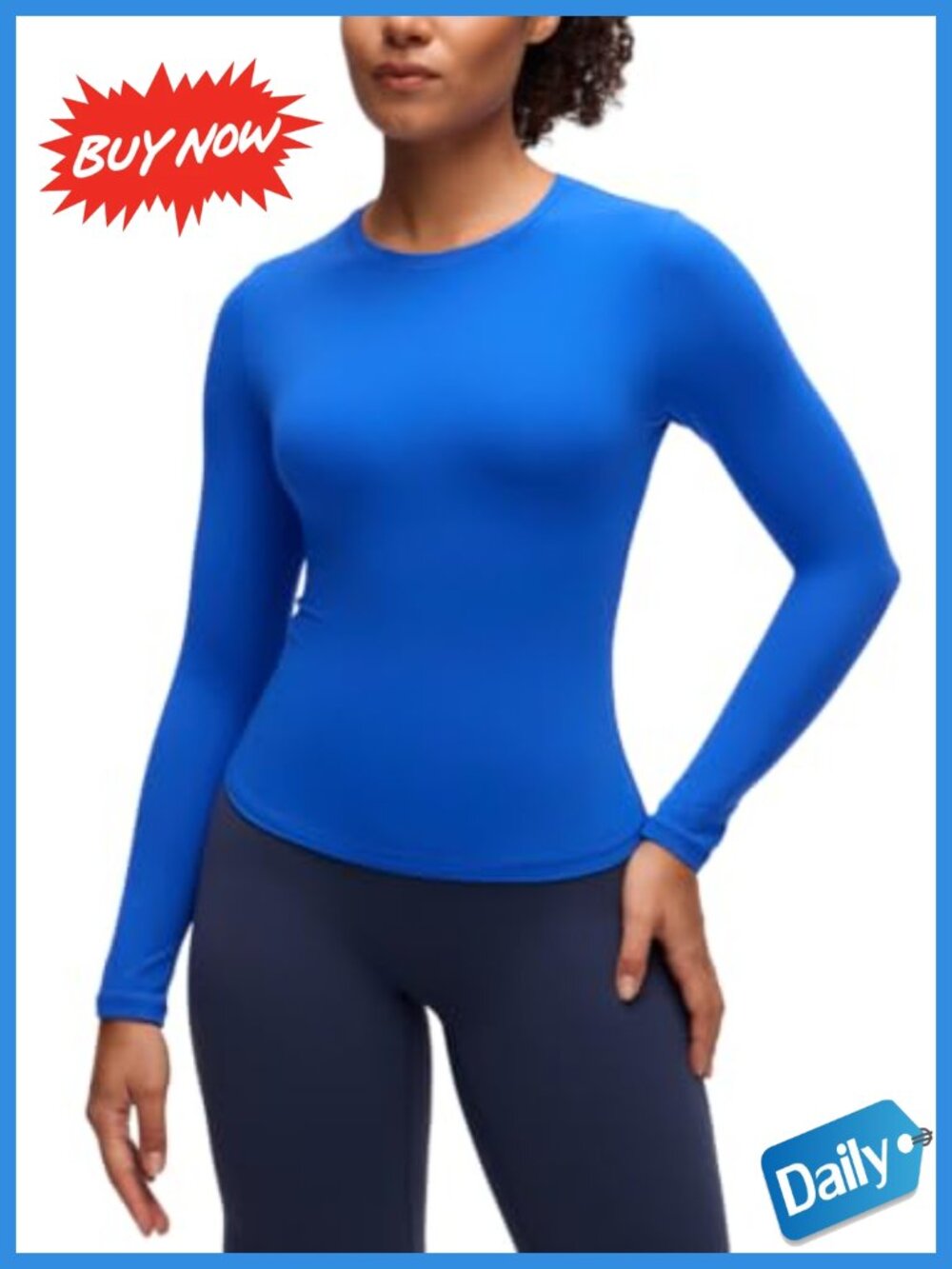 Softembrace Crewneck Long Sleeve Fitted Yoga Tee